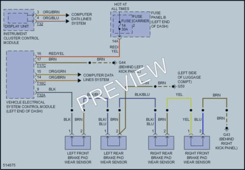 2016 Audi A6 Warning Systems wiring diagram preview