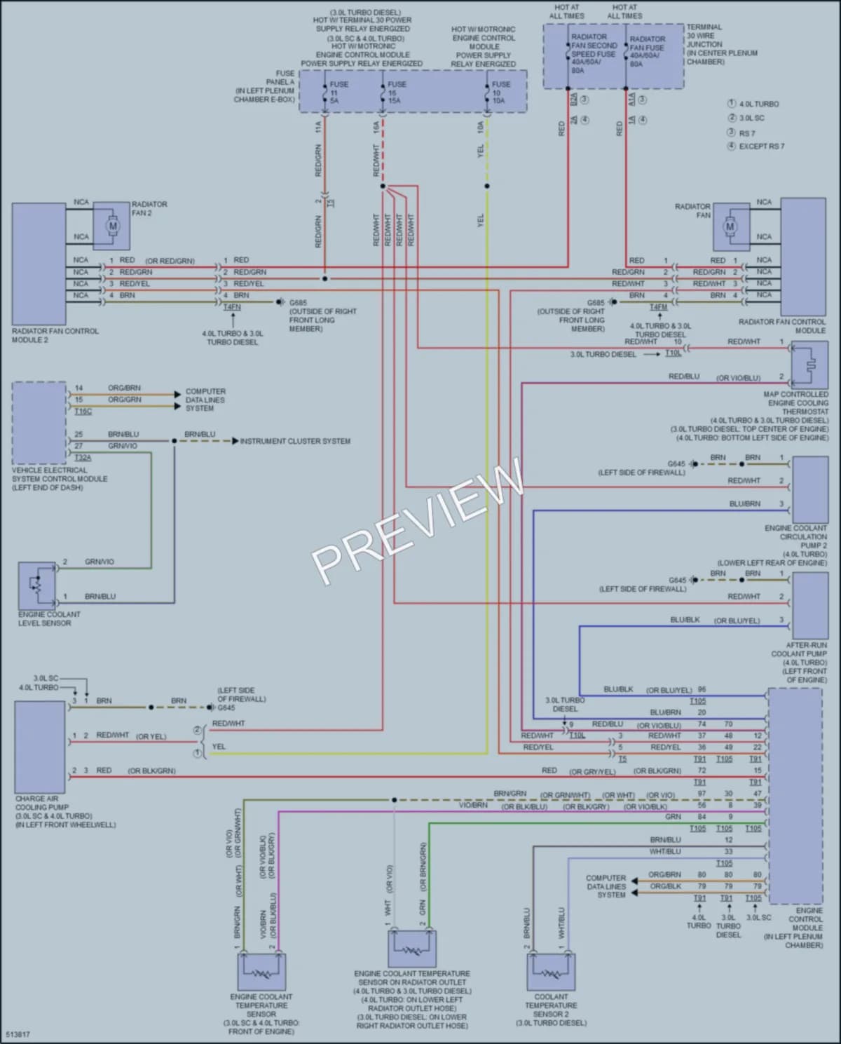 2016 Audi A7 Cooling Fan wiring diagram preview