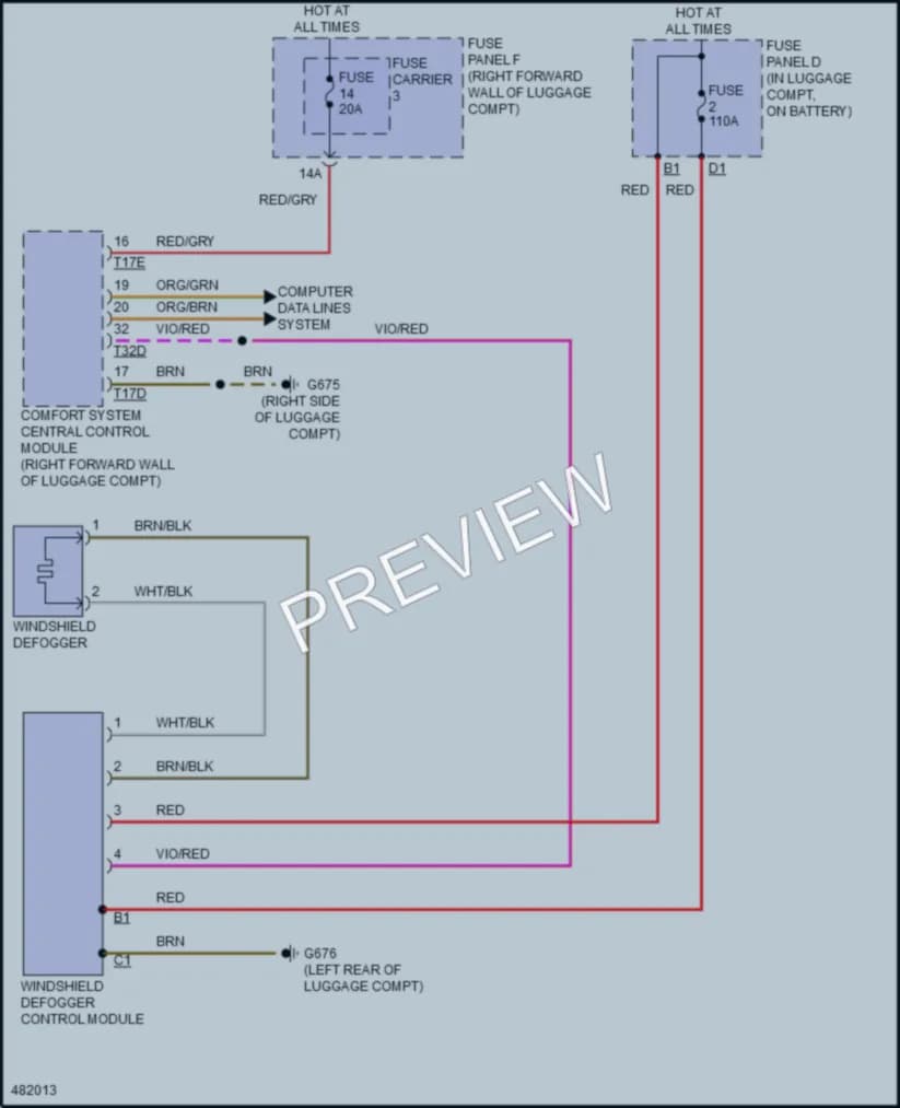 2016 Audi A8L Defoggers wiring diagram preview