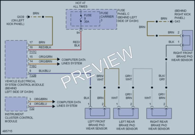 2016 Audi A8L Warning Systems wiring diagram preview