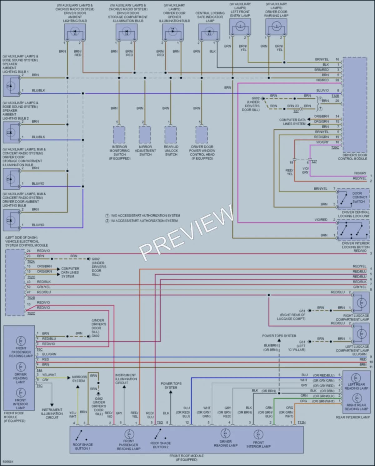 2016 Audi Q3 Interior Lights wiring diagram preview