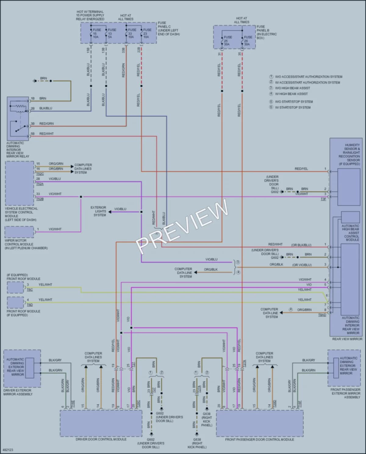 2016 Audi Q3 Power Mirrors wiring diagram preview