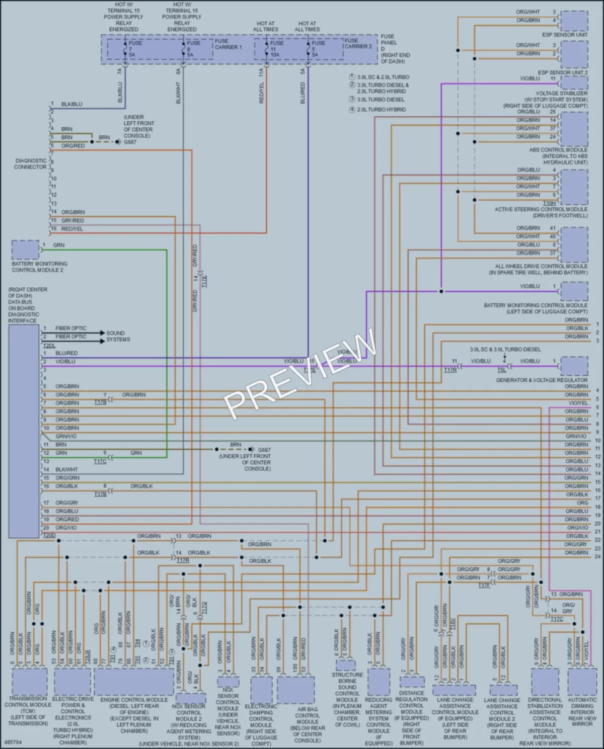 2016 Audi Q5hybrid Computer Data Lines wiring diagram preview