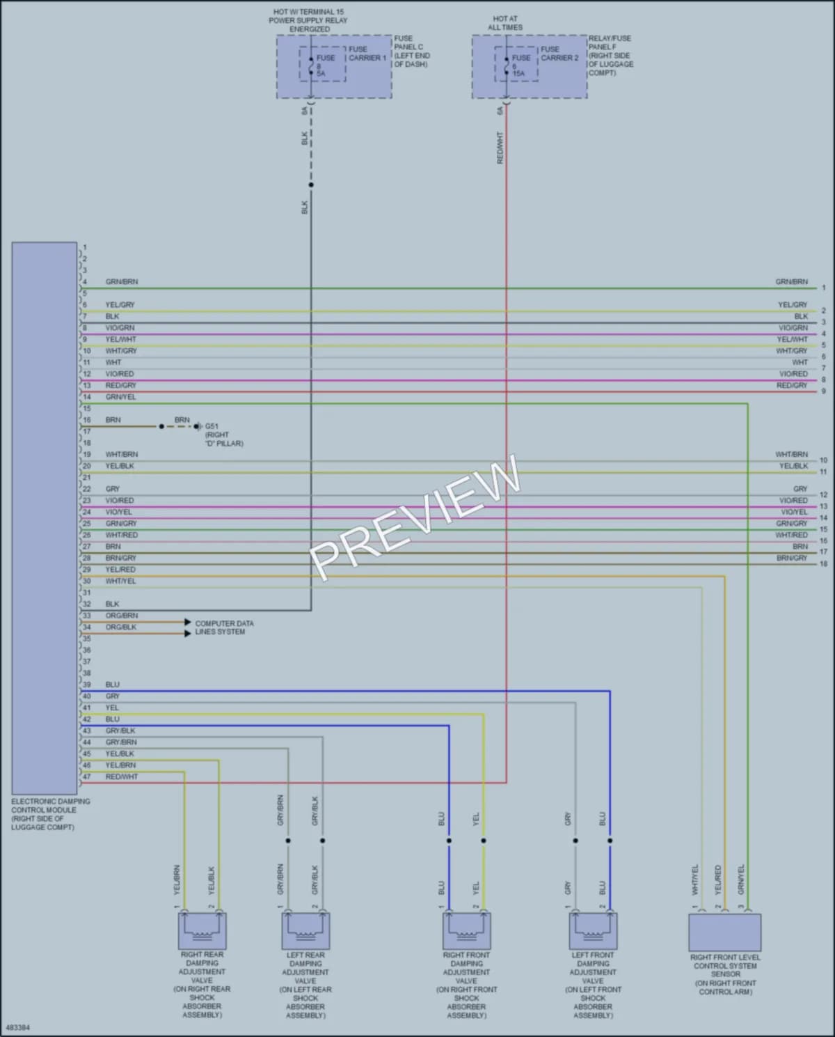 2016 Audi Q5hybrid Electronic Suspension wiring diagram preview