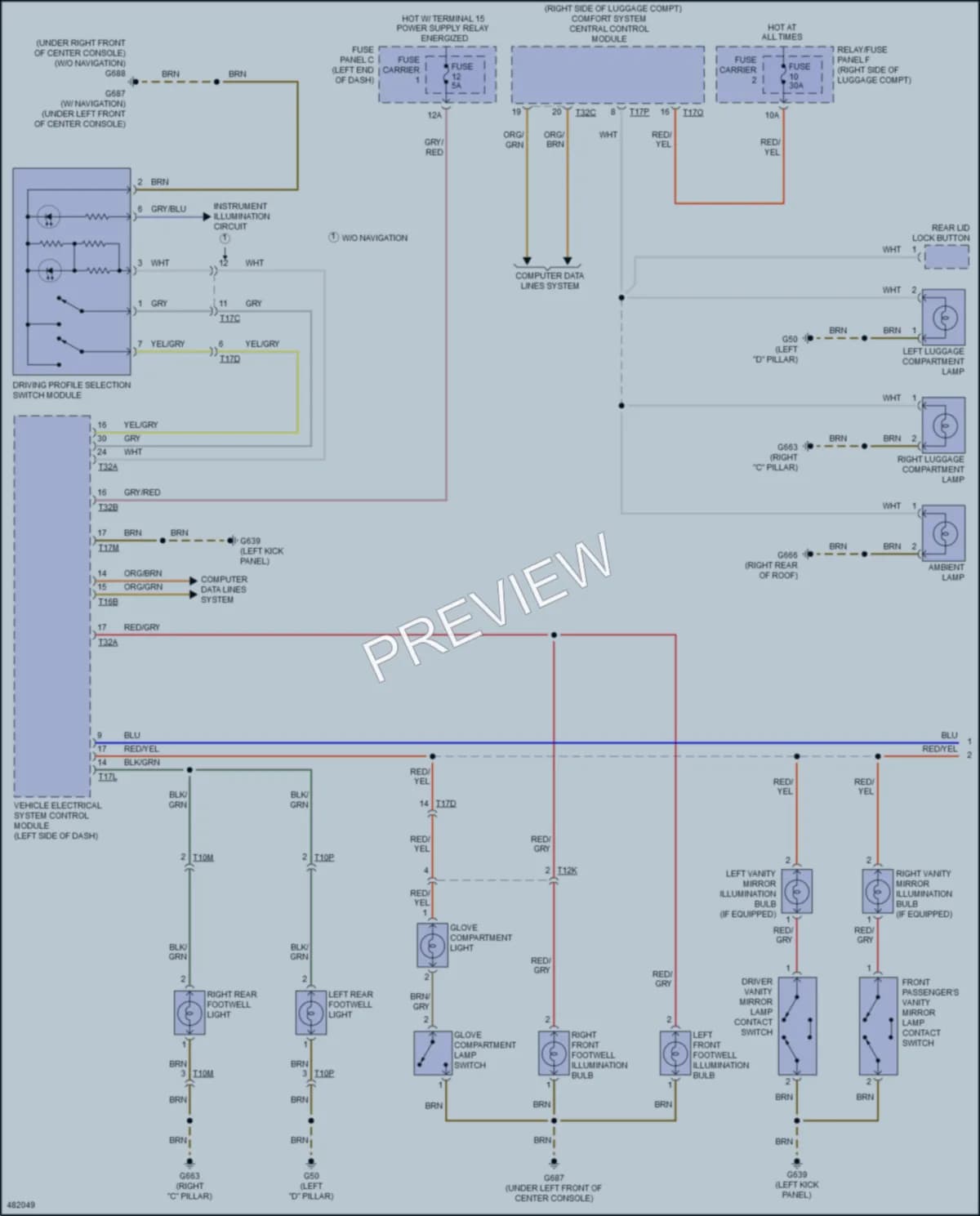 2016 Audi Q5hybrid Interior Lights wiring diagram preview