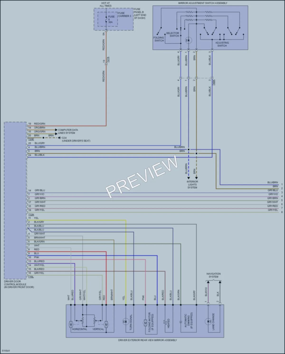2016 Audi RS7 Memory Systems wiring diagram preview