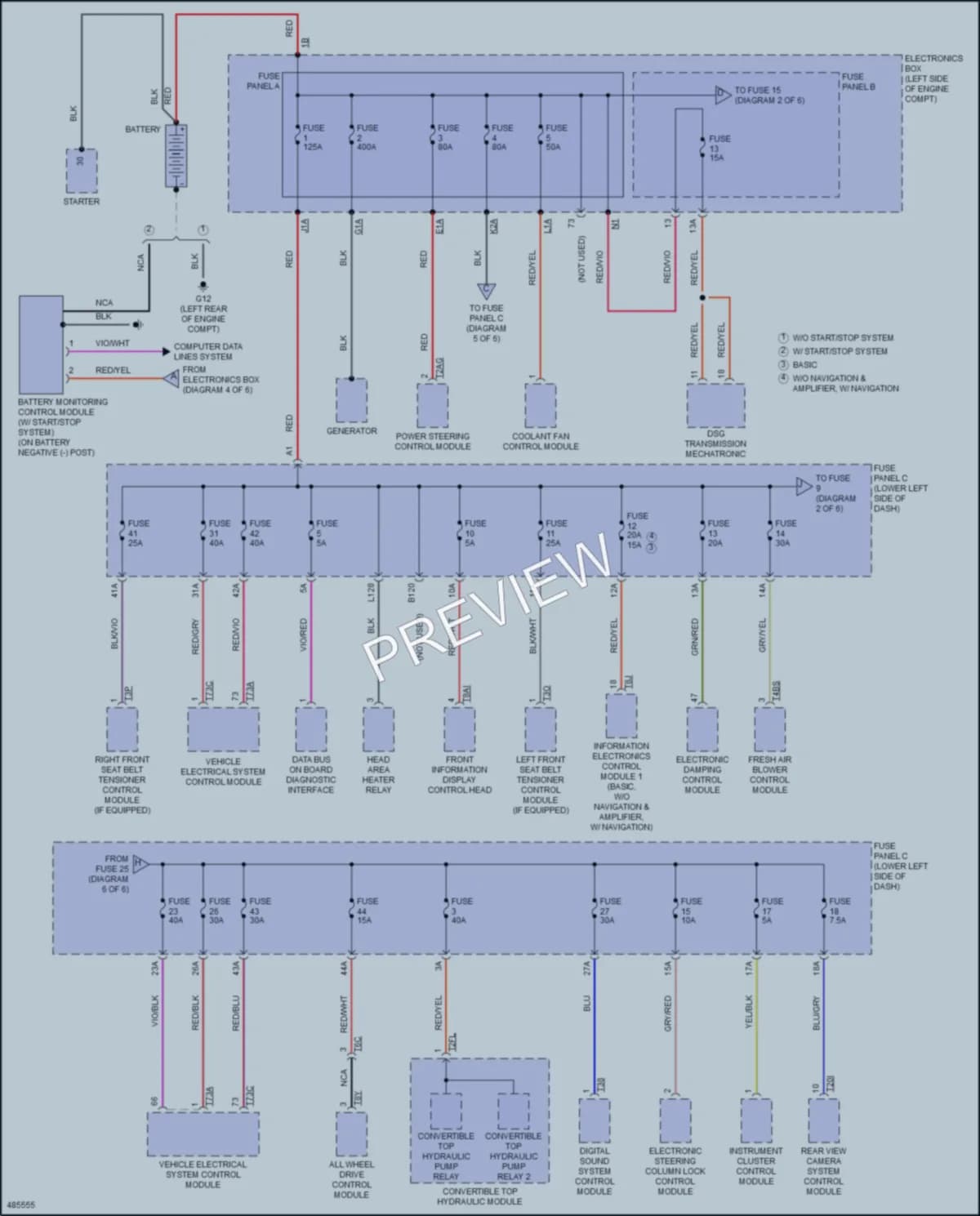 2016 Audi S3 Power Distribution wiring diagram preview