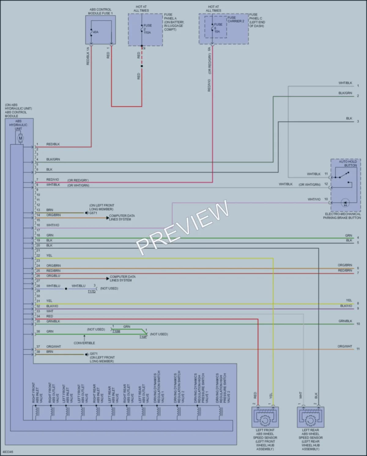 2016 Audi S5 Anti Lock Brakes wiring diagram preview