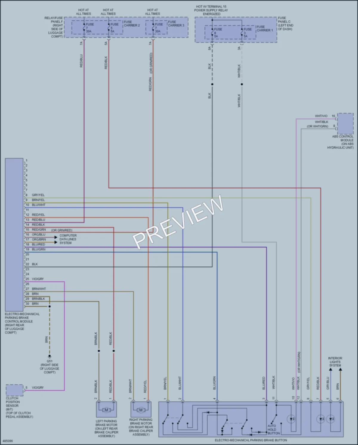 2016 Audi S5 Shift Interlock wiring diagram preview