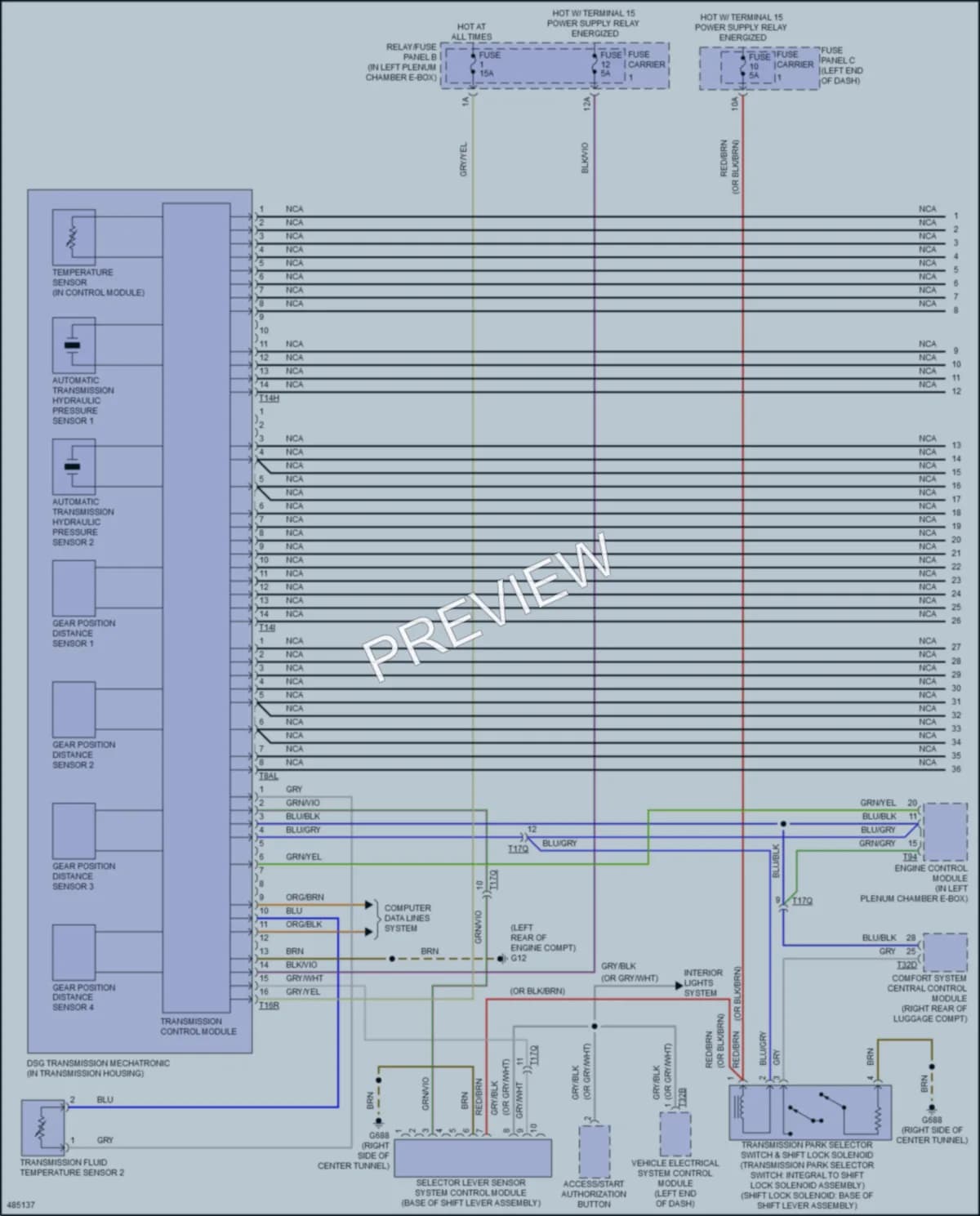 2016 Audi S5 Transmission wiring diagram preview