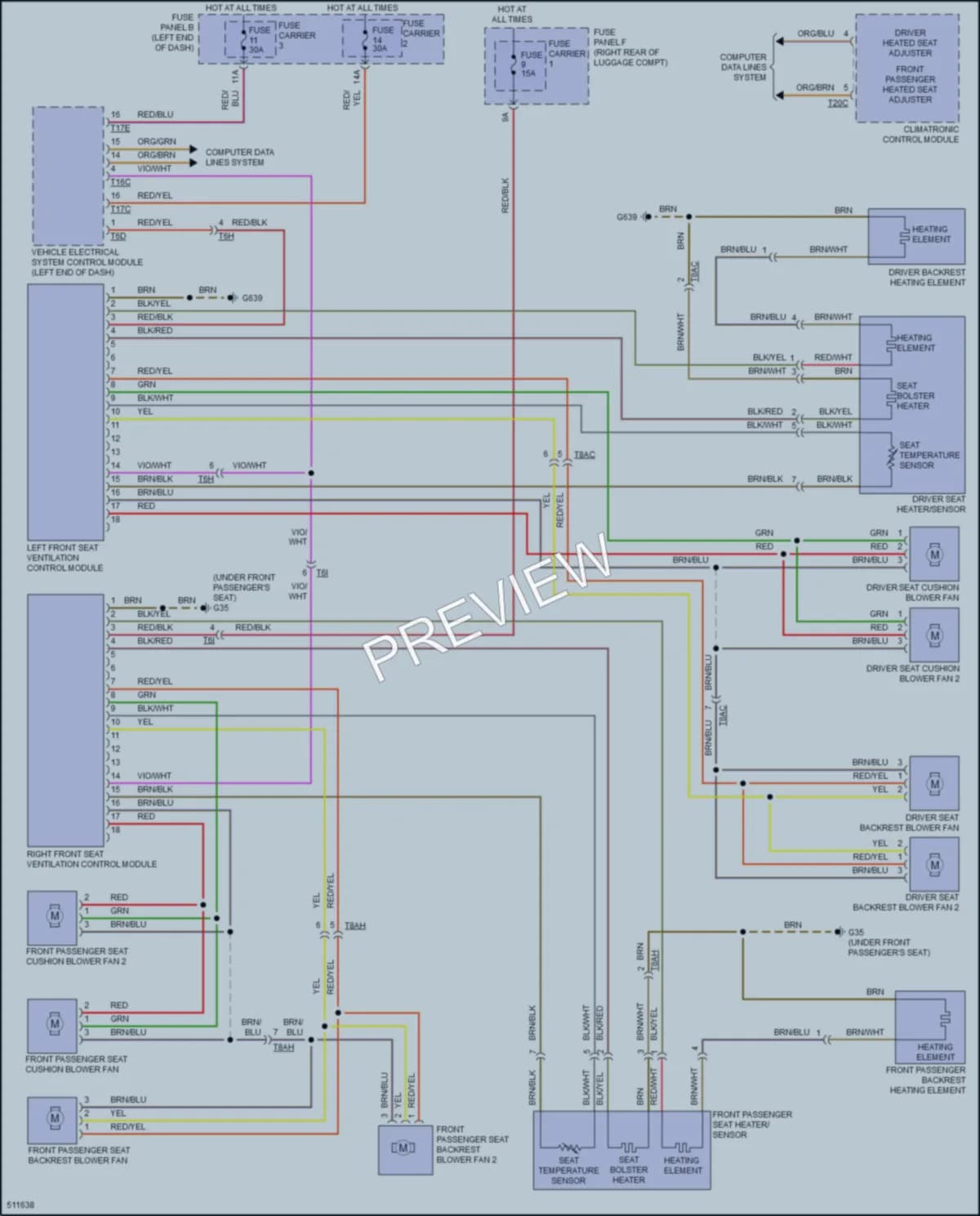 2016 Audi S6 Power Seats wiring diagram preview