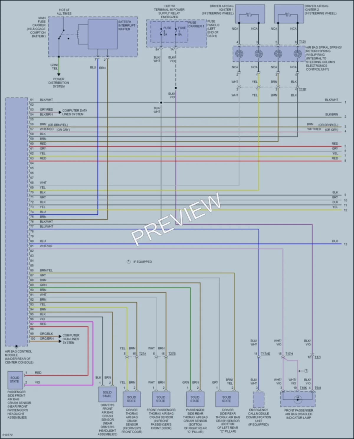 2016 Audi S7 Supplemental Restraints wiring diagram preview