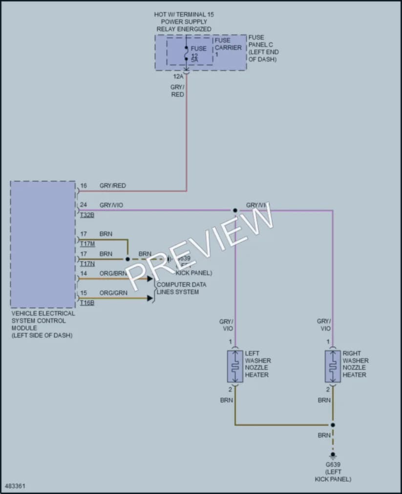 2016 Audi SQ5 Wiper Washer wiring diagram preview