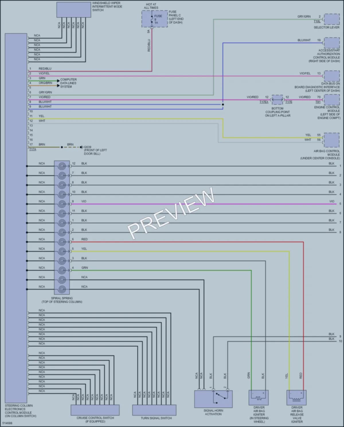 2016 Audi TT Body Control Modules wiring diagram preview