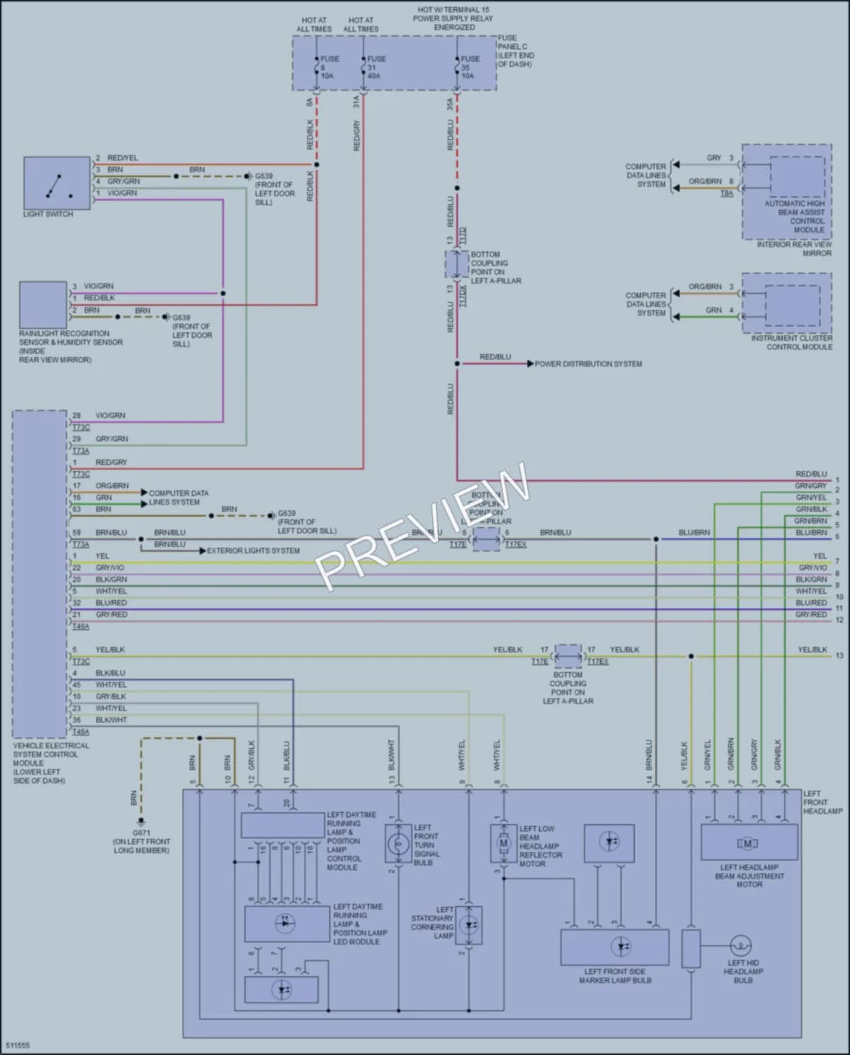 2016 Audi TT Headlights wiring diagram preview