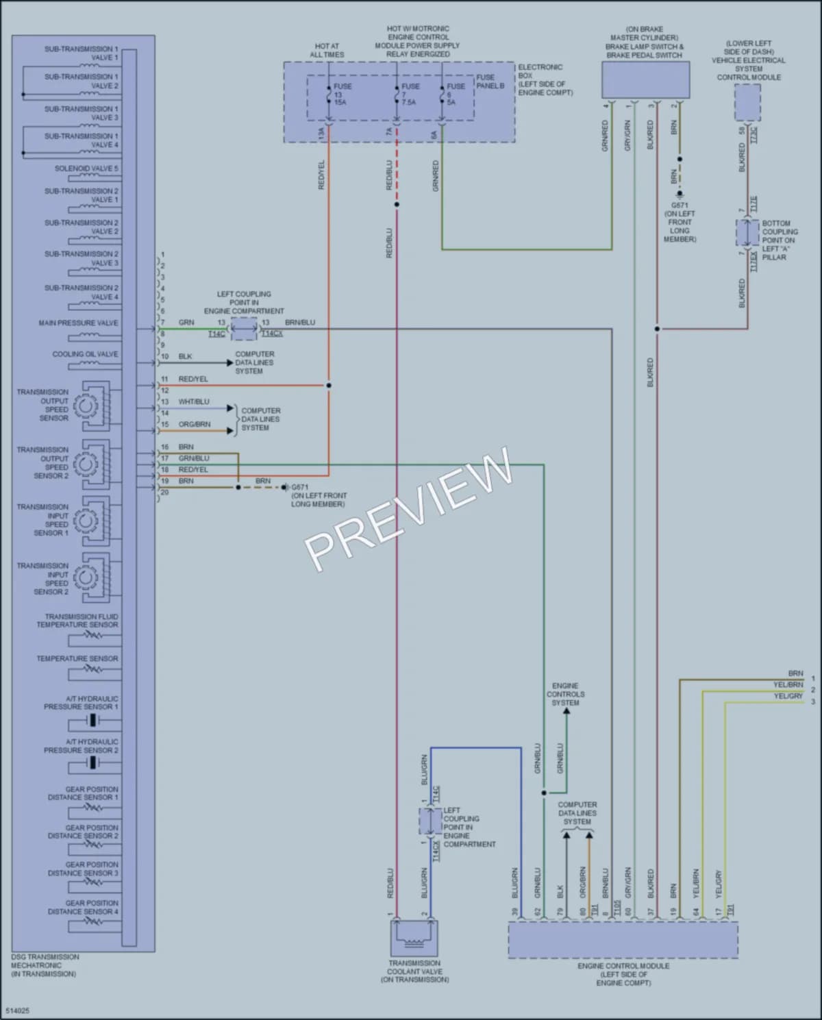 2016 Audi TT Transmission wiring diagram preview