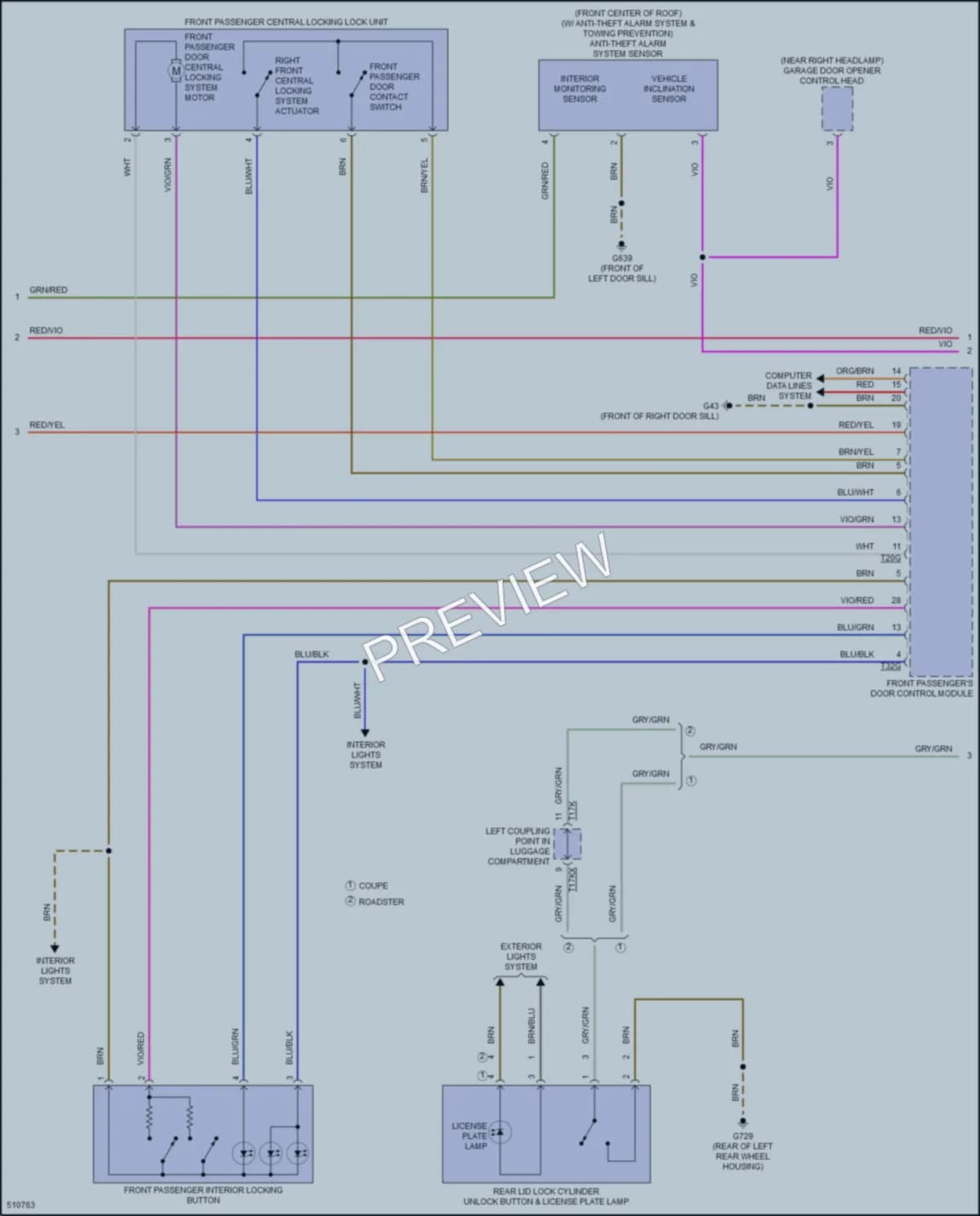 2016 Audi TTS Anti Theft wiring diagram preview