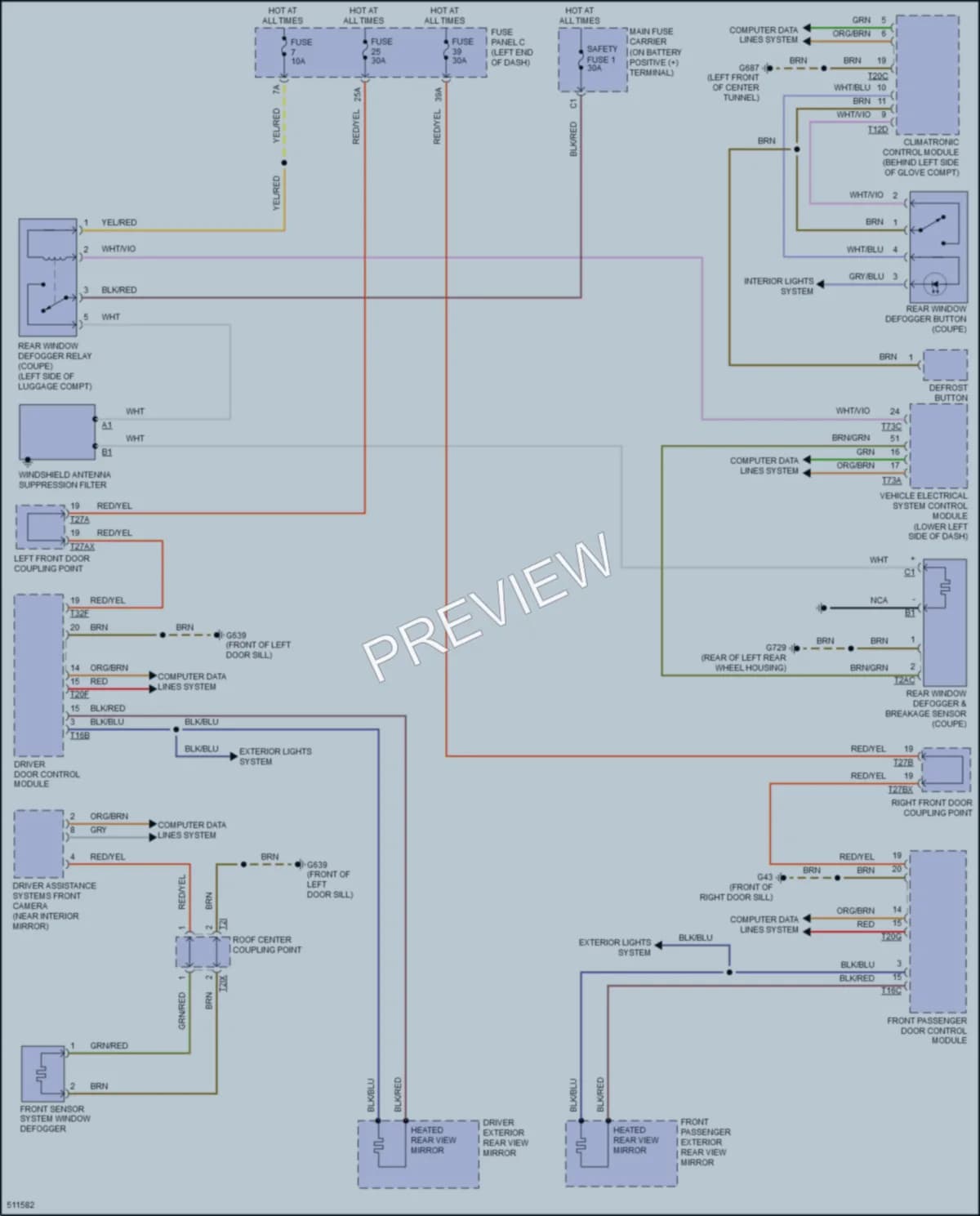 2016 Audi TTS Defoggers wiring diagram preview