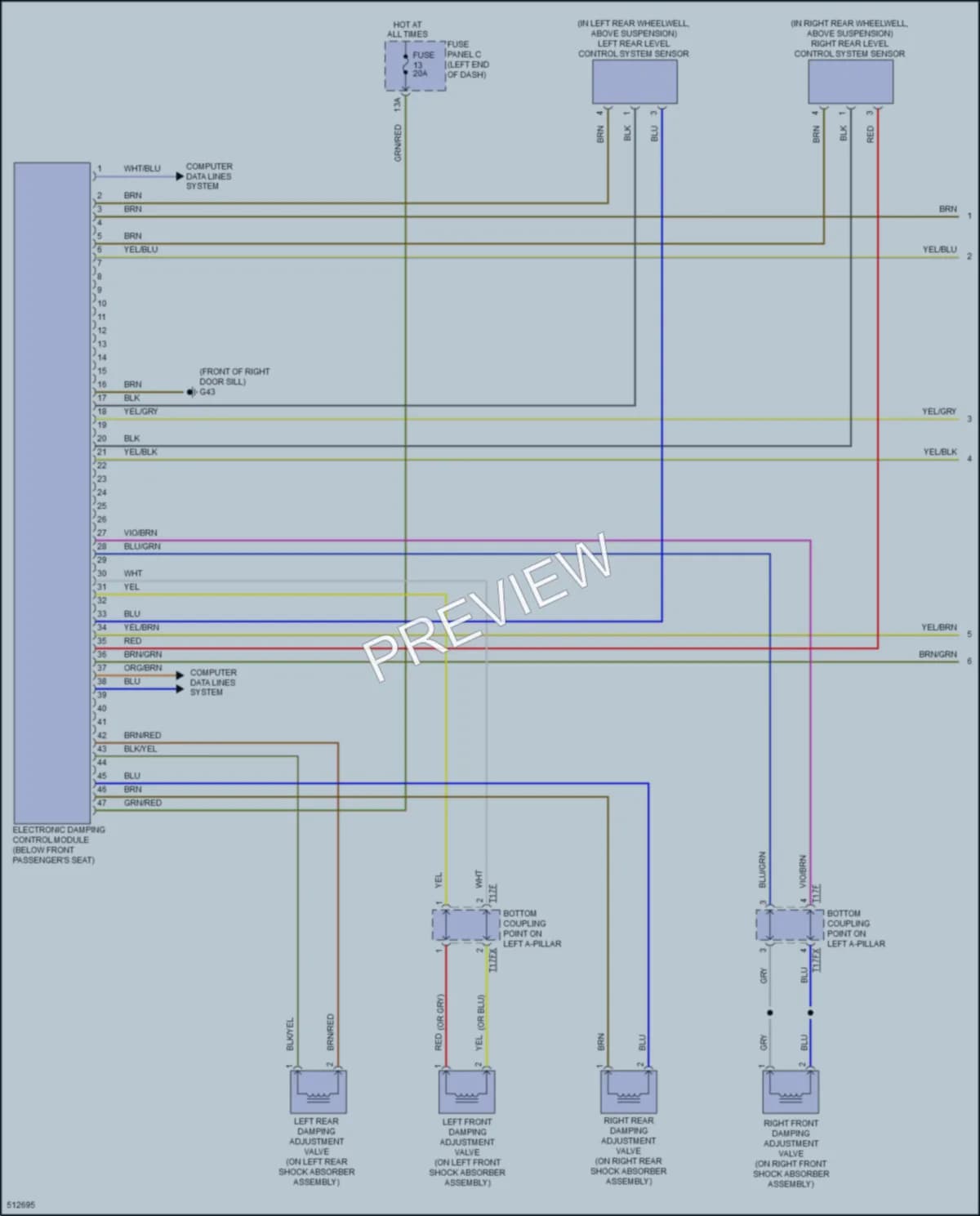 2016 Audi TTS Electronic Suspension wiring diagram preview