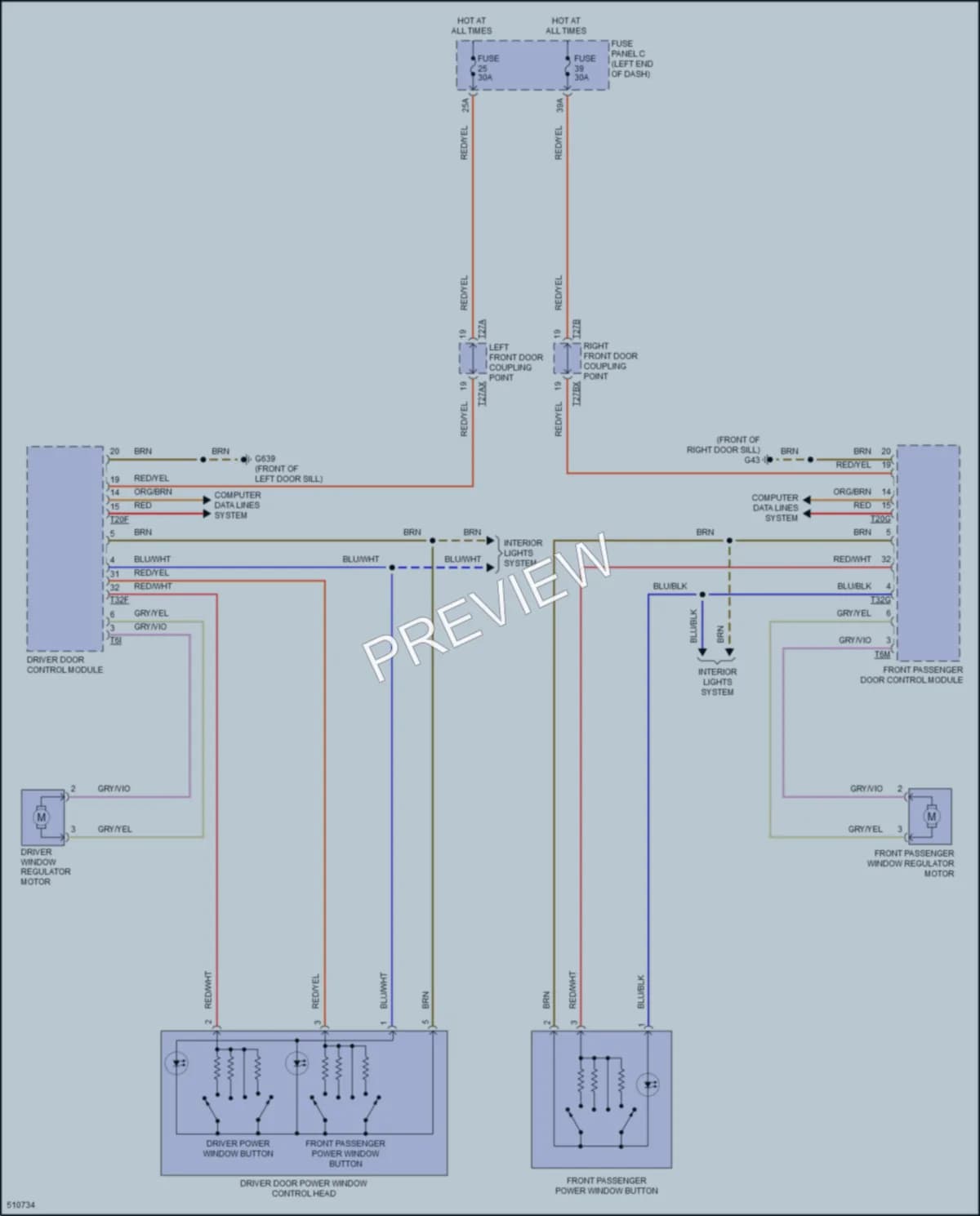 2016 Audi TTS Power Windows wiring diagram preview