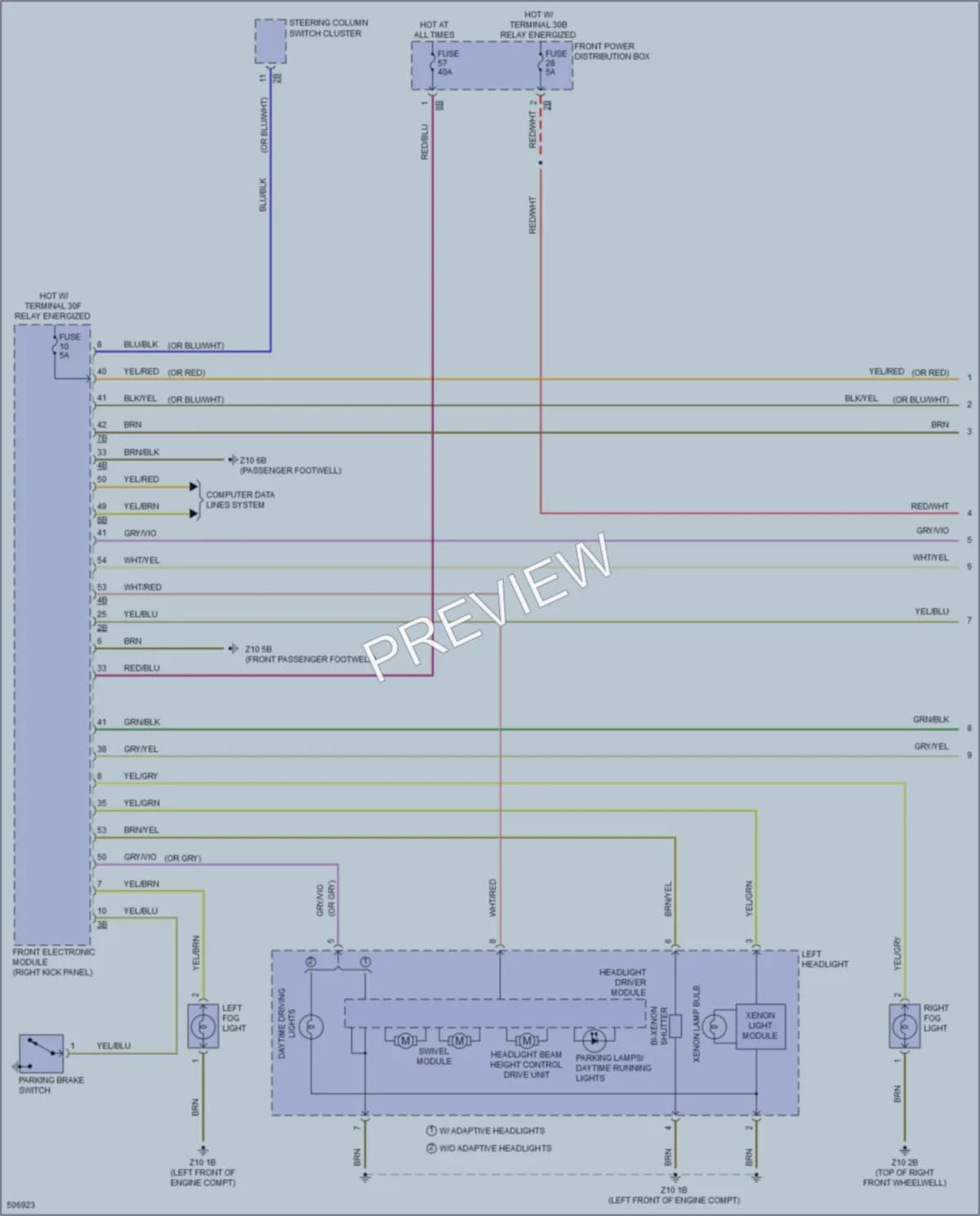 2016 BMW 228i Headlights wiring diagram preview