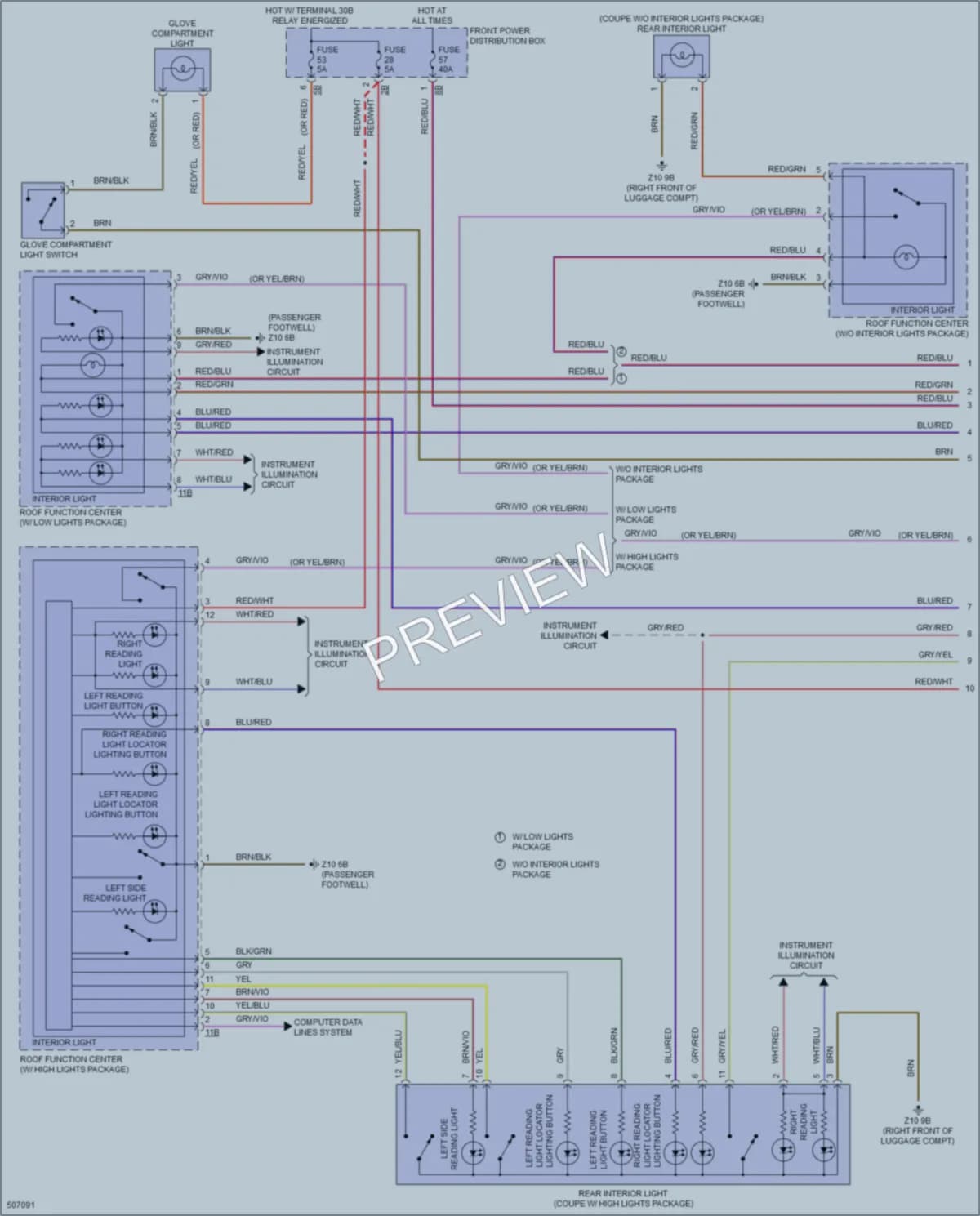 2016 BMW 228i Interior Lights wiring diagram preview