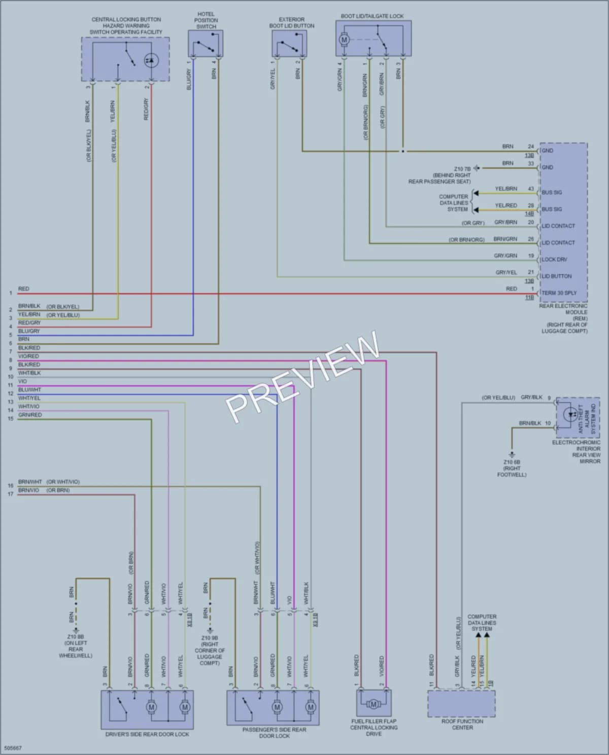 2016 BMW 320i Power Door Locks wiring diagram preview