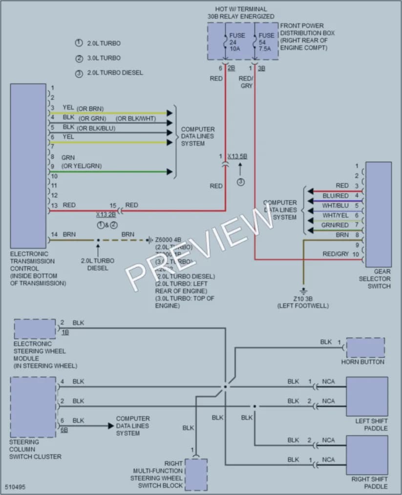 2016 BMW 320i Transmission wiring diagram preview