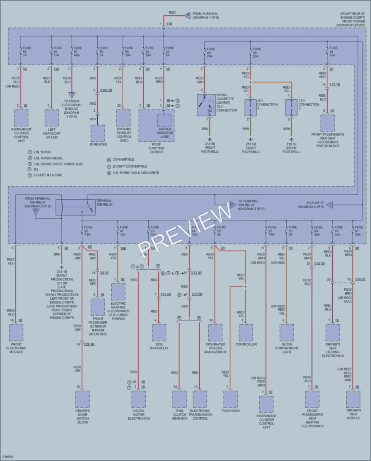 2016 BMW 328d Power Distribution wiring diagram preview