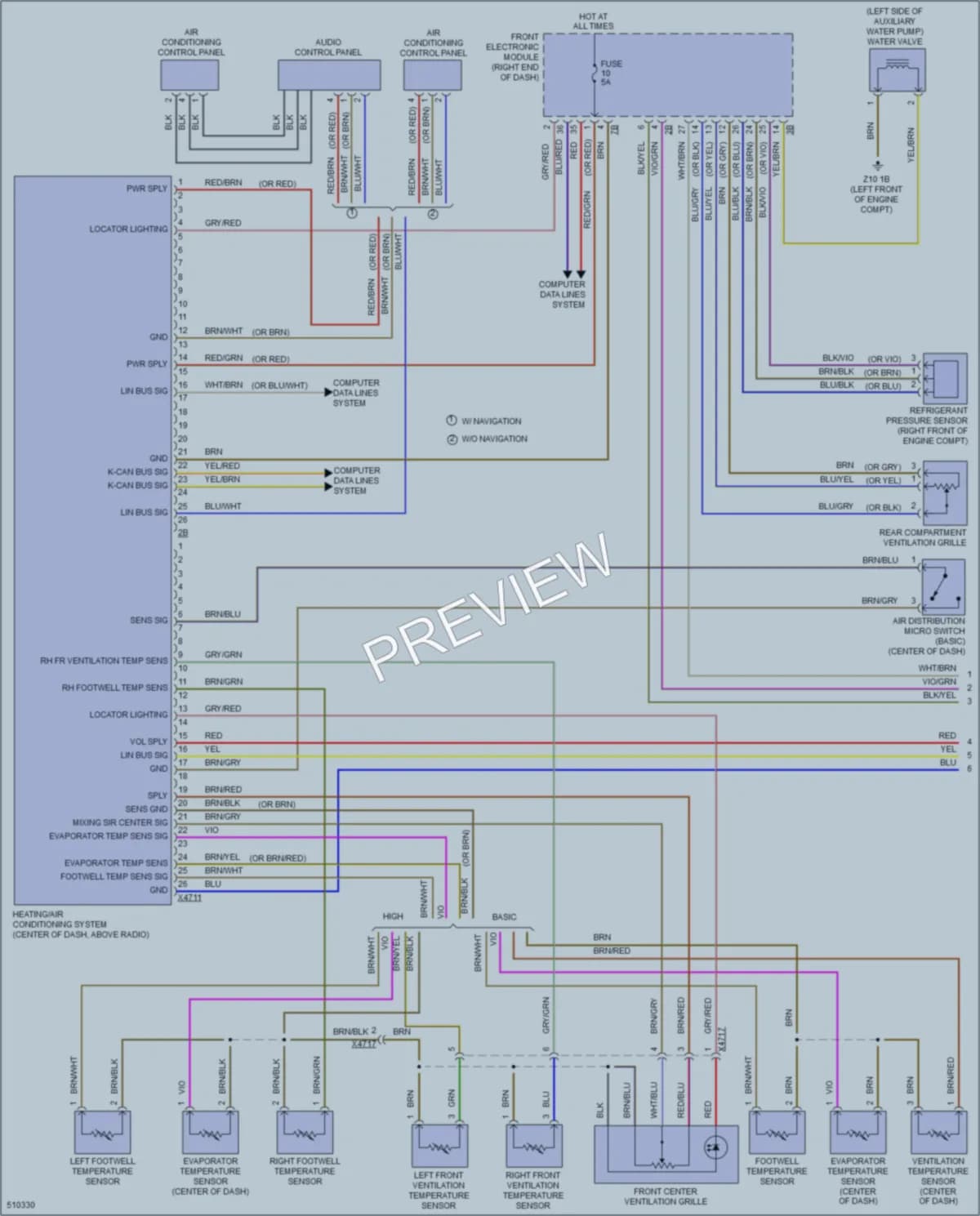 2016 BMW 328i Air Conditioning wiring diagram preview