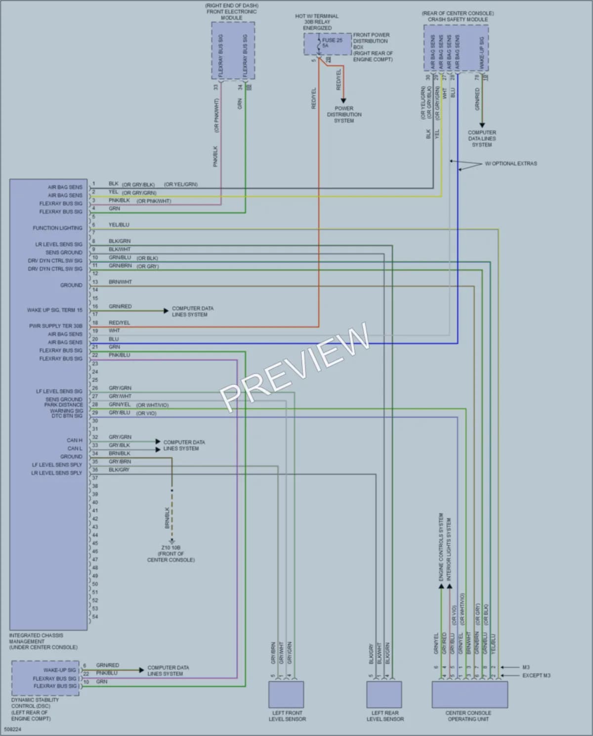 2016 BMW 328i Electronic Suspension wiring diagram preview