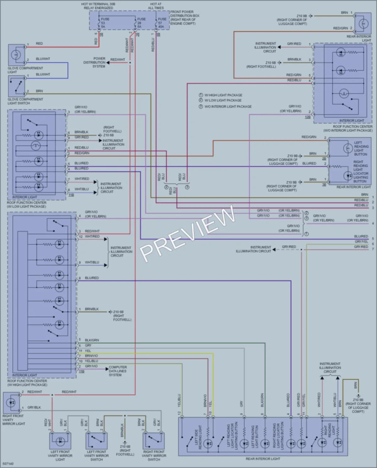 2016 BMW 328iGranTurismo Interior Lights wiring diagram preview