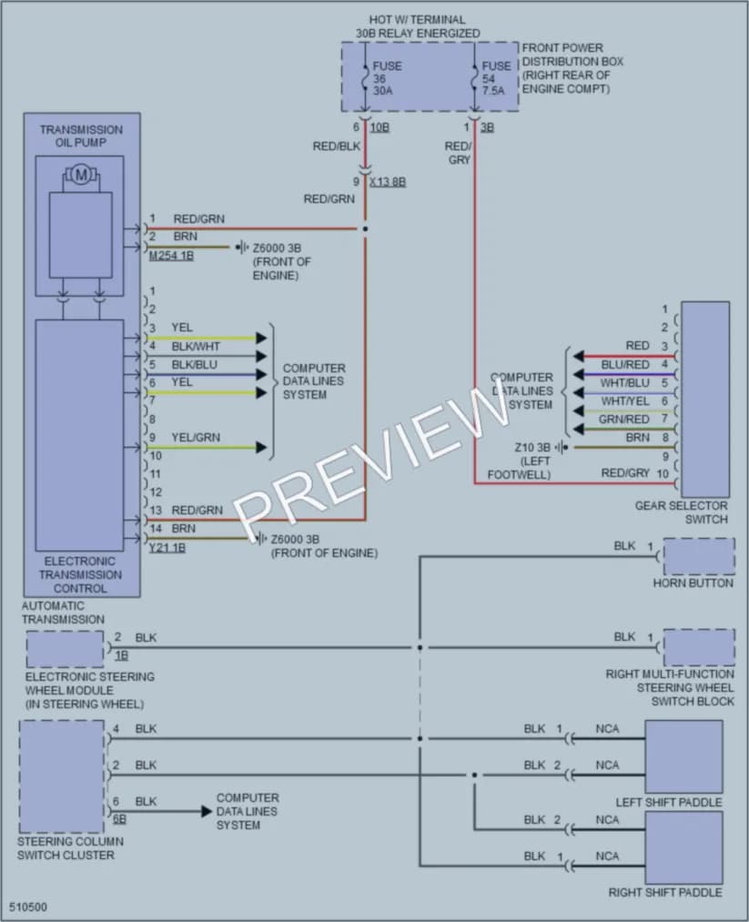 2016 BMW 330e Transmission wiring diagram preview