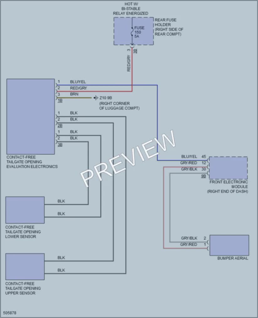 2016 BMW 335iGranTurismo Trunk Tailgate Fuel Door wiring diagram preview