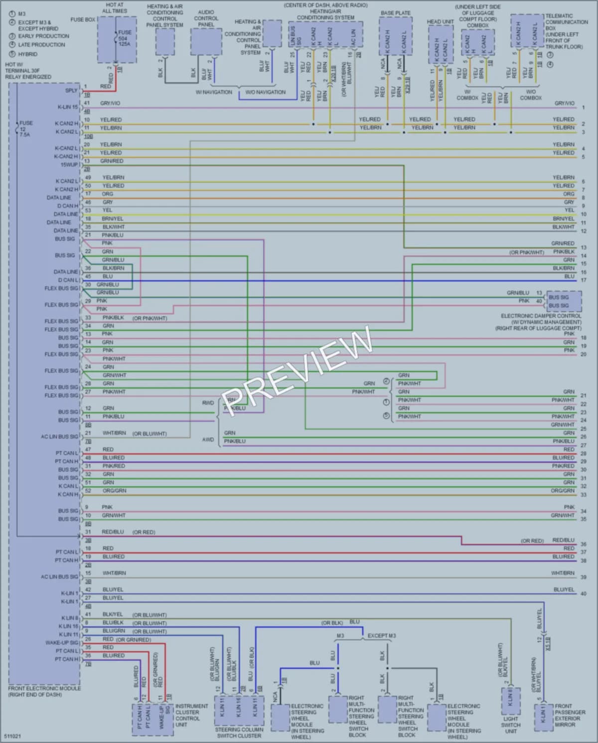 2016 BMW 340i Computer Data Lines wiring diagram preview