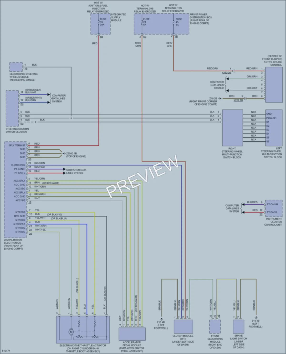 2016 BMW 340i Cruise Control wiring diagram preview
