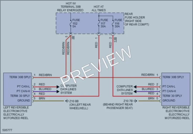 2016 BMW 340i Passive Restraints wiring diagram preview