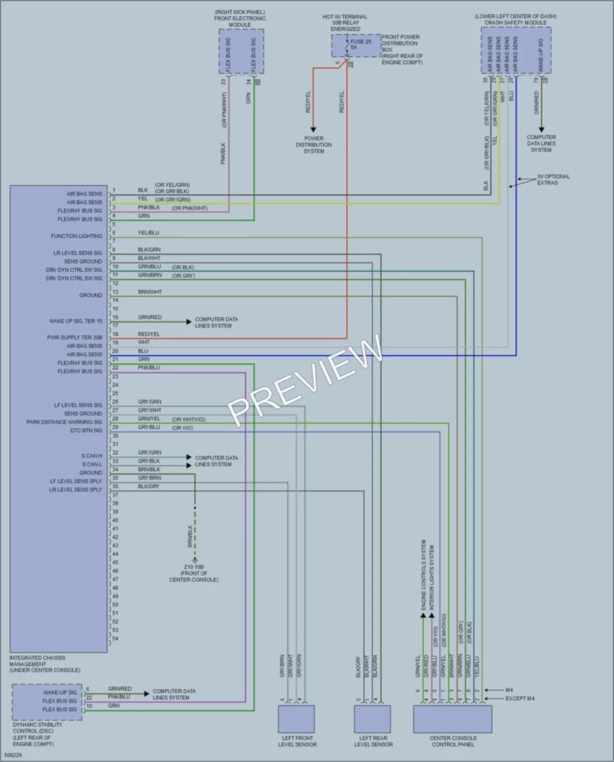 2016 BMW 428i Electronic Suspension wiring diagram preview