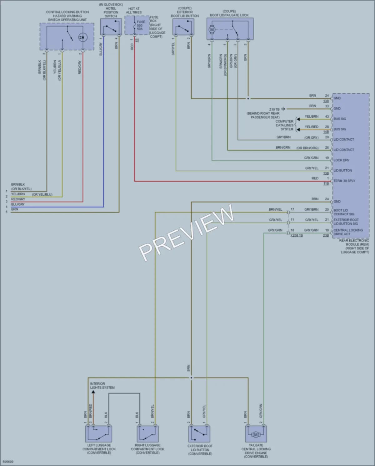 2016 BMW 435i Anti Theft wiring diagram preview