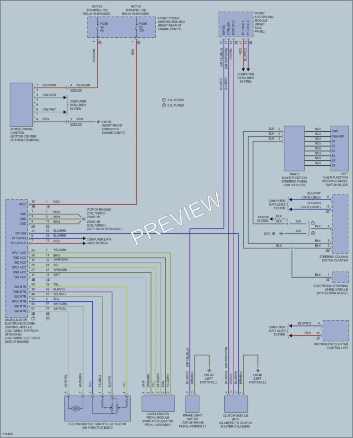 2016 BMW 435i Cruise Control wiring diagram preview