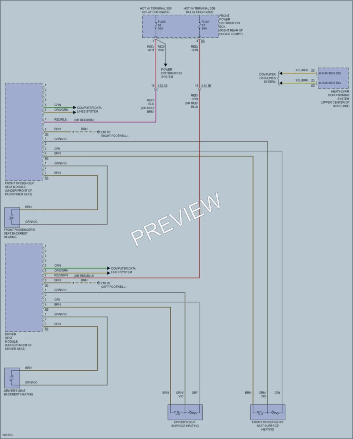 2016 BMW 435i Power Seats wiring diagram preview