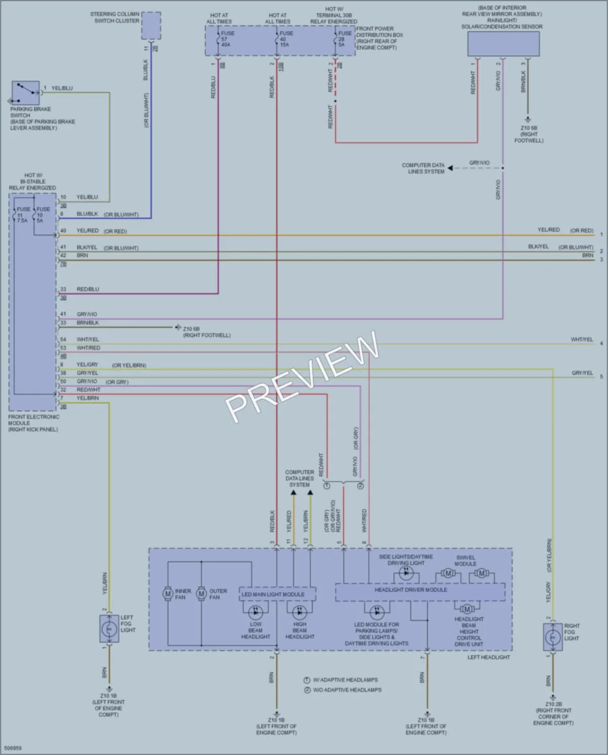 2016 BMW 435iGranCoupe Headlights wiring diagram preview