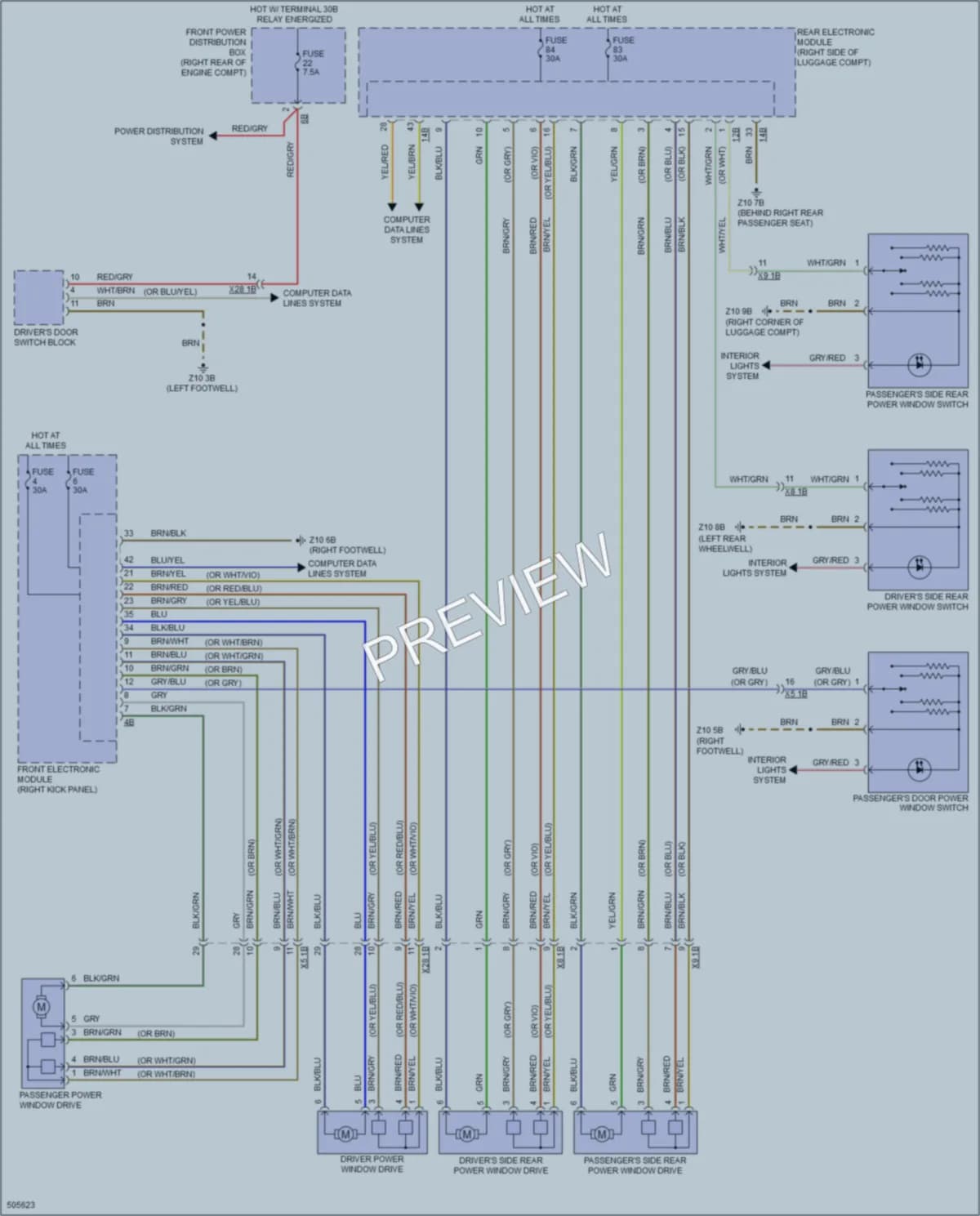 2016 BMW 435iGranCoupe Power Windows wiring diagram preview