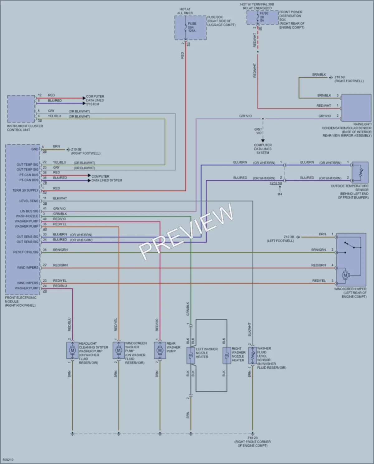 2016 BMW 435iGranCoupe Wiper Washer wiring diagram preview