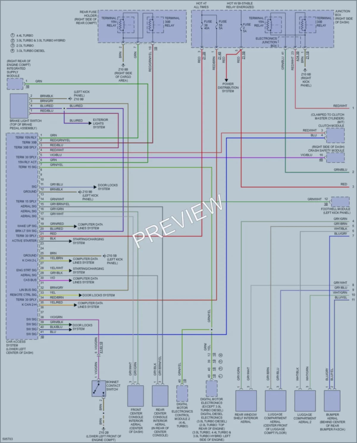 2016 BMW 528i Anti Theft wiring diagram preview