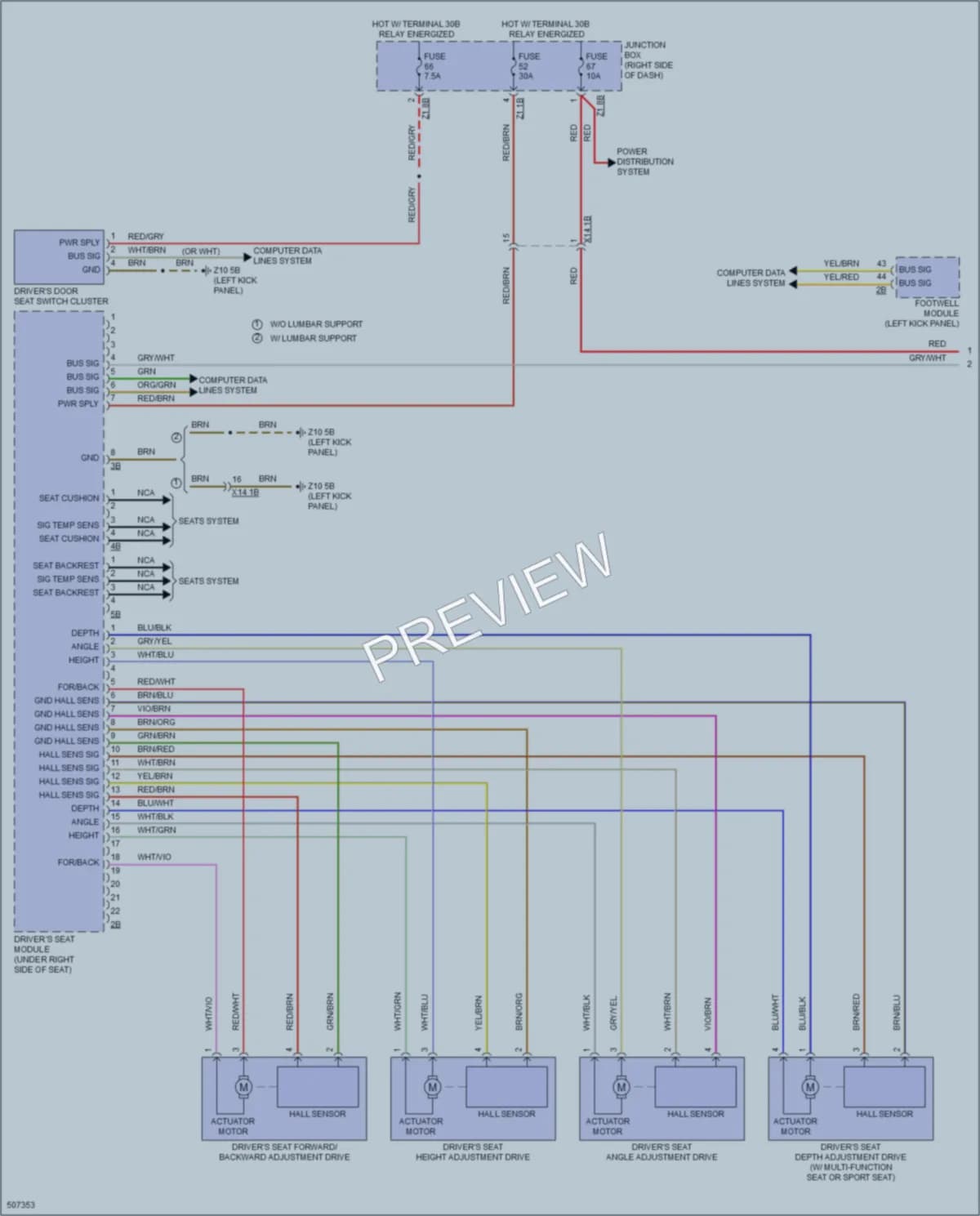 2016 BMW 528i Memory Systems wiring diagram preview