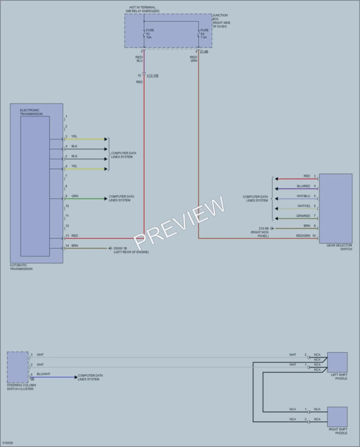 2016 BMW 528i Transmission wiring diagram preview