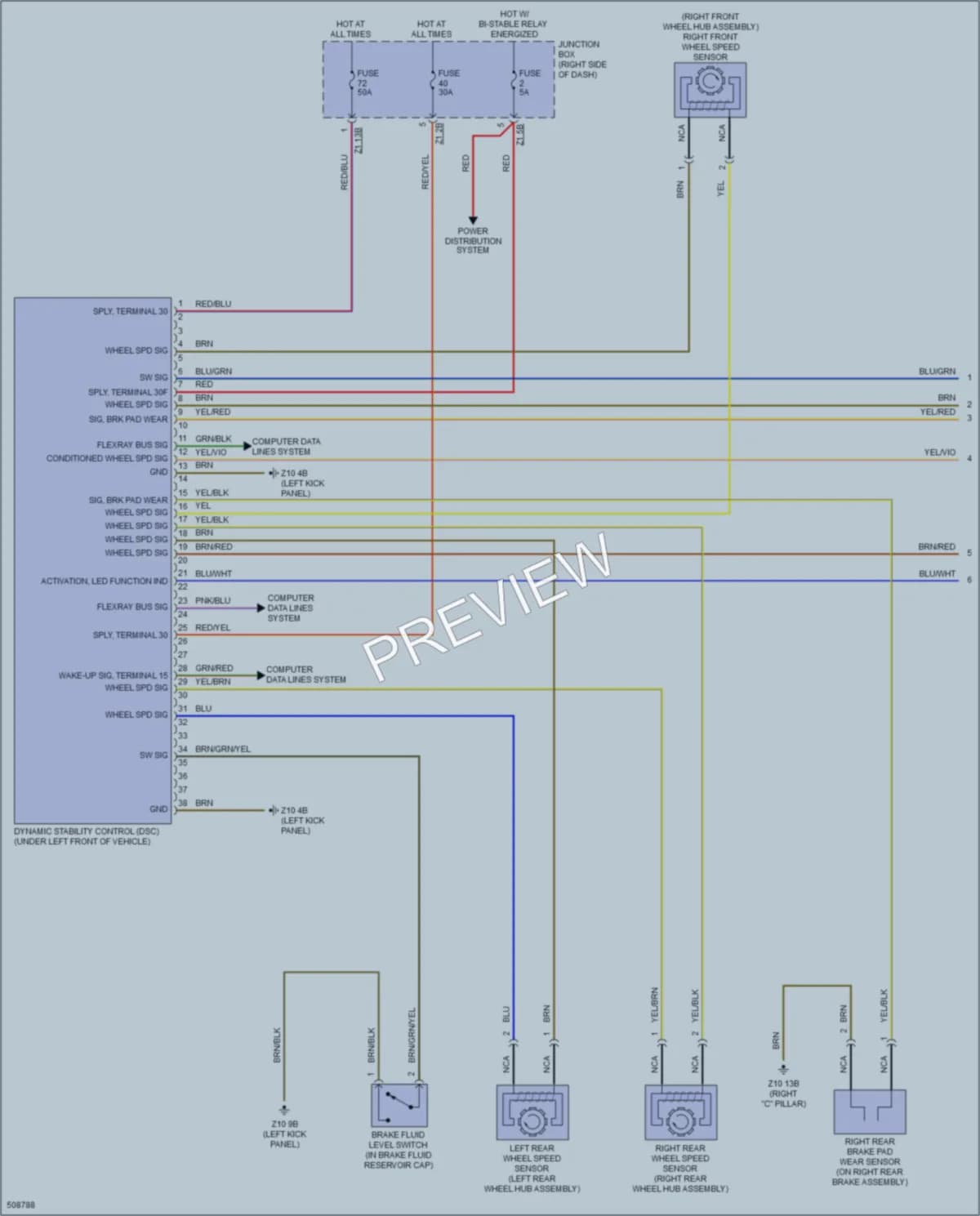 2016 BMW 535d Anti Lock Brakes wiring diagram preview