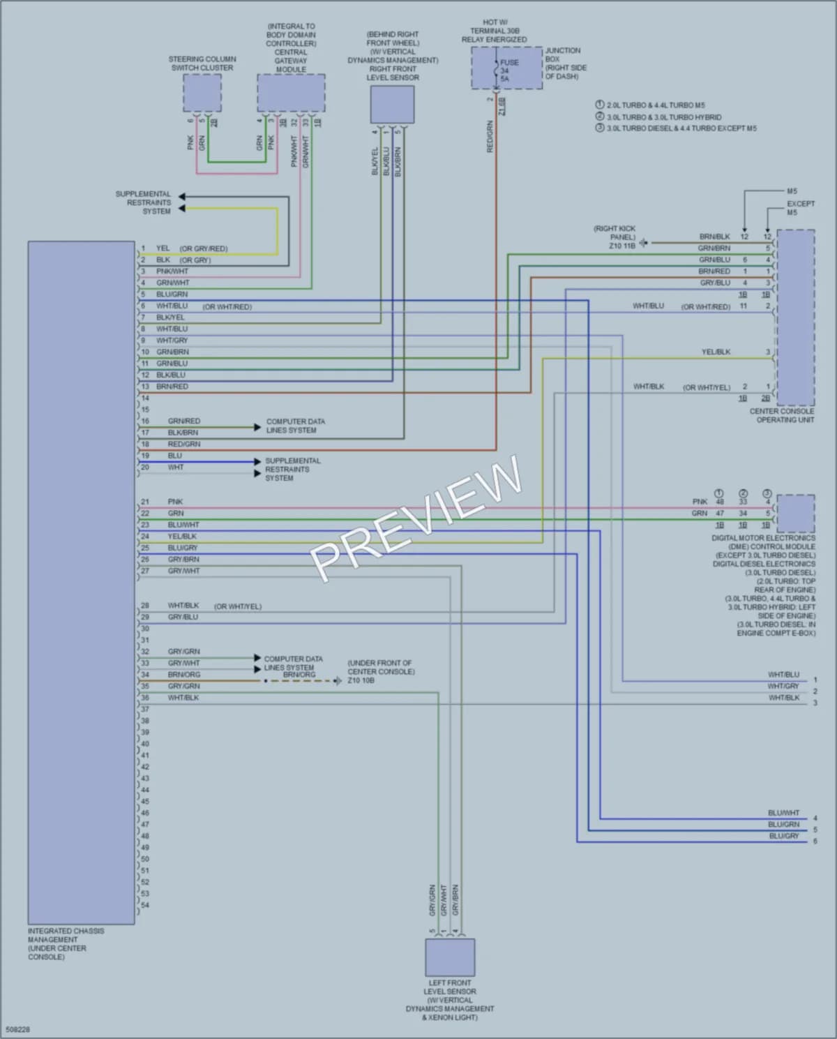 2016 BMW 535d Electronic Suspension wiring diagram preview