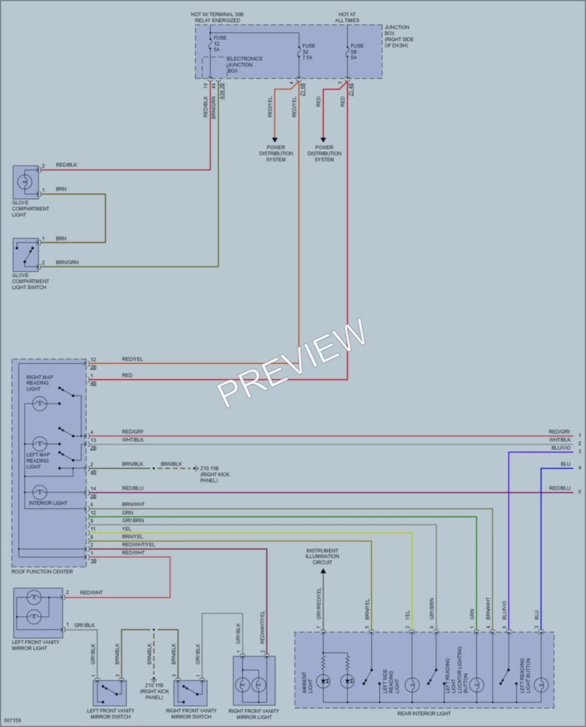 2016 BMW 535d Interior Lights wiring diagram preview